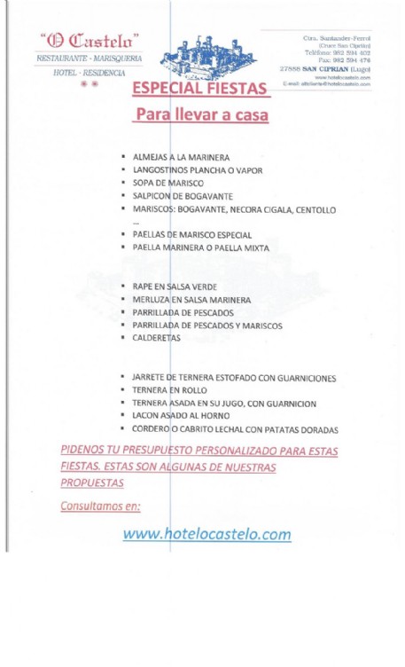 Carta fiestas