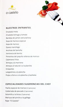 Men Restaurante Hotel o Castelo